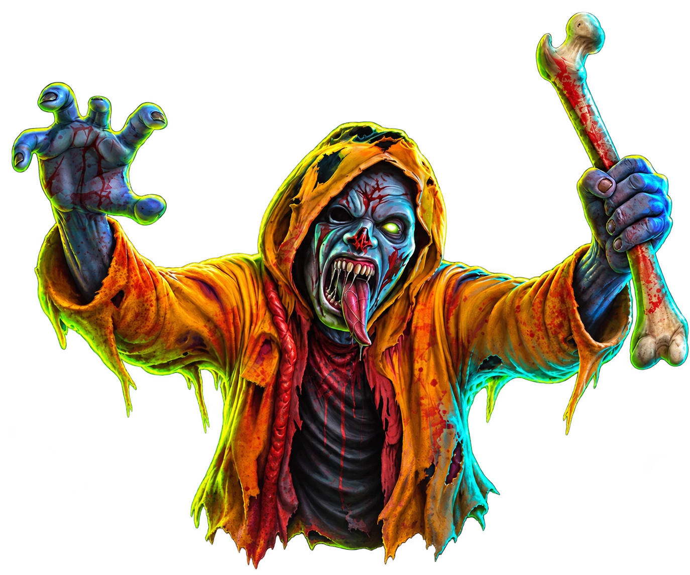 Horda de zombies y monstruos del cartel de Marcha Zombie 2026